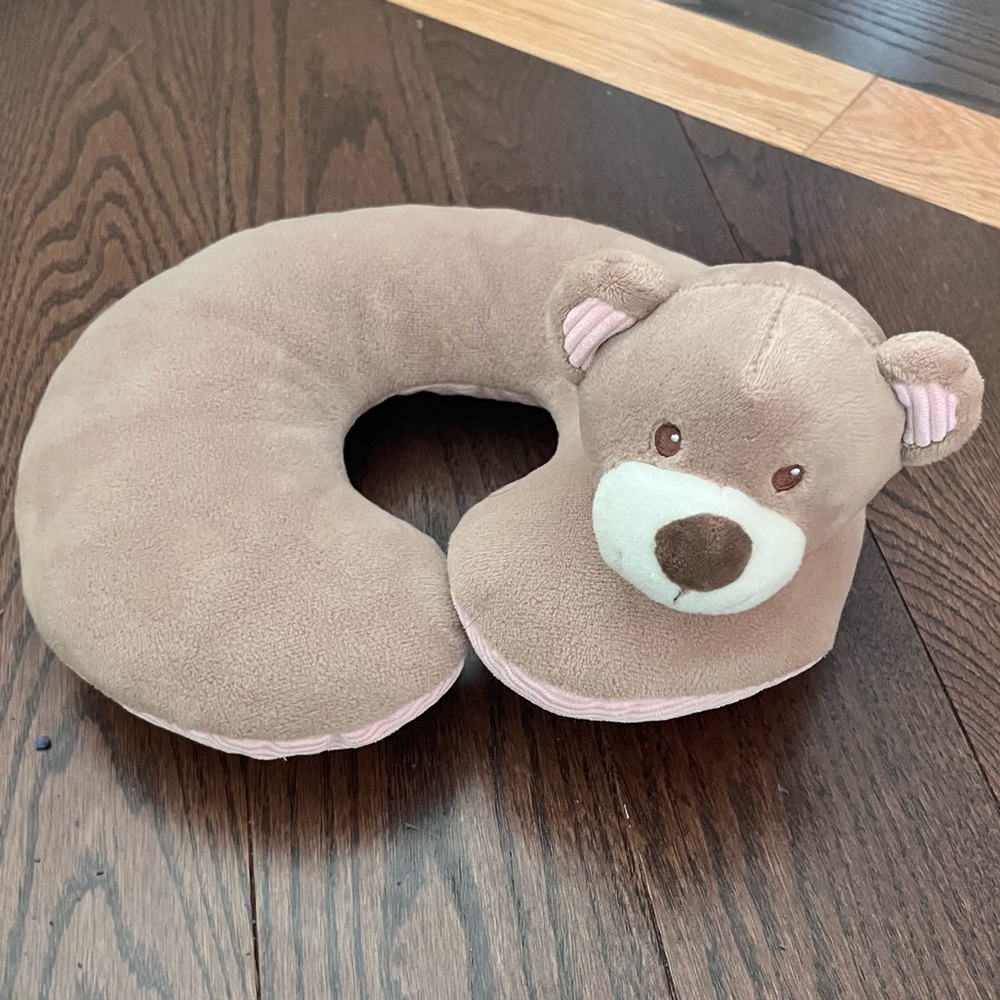 (5 for $15) Baby/Toddler Girl Brown Bear Neck Pillow